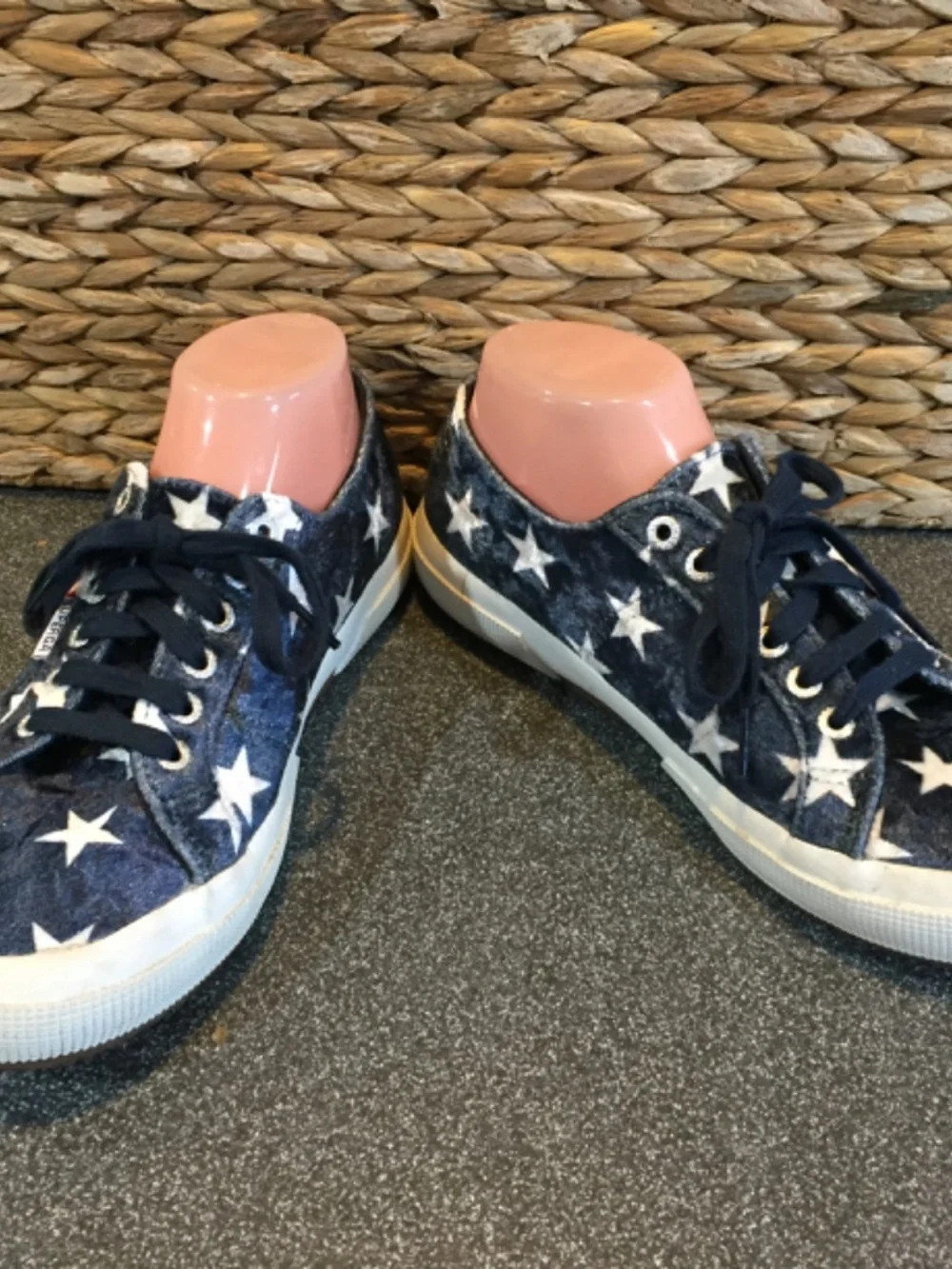 Superga Navy Blue Star Print Sneakers